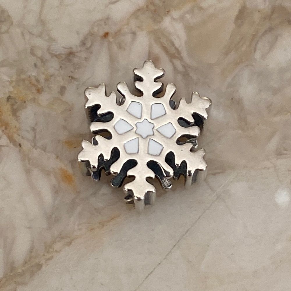 925 Sterling Silver Snowflake Charm Pandora Compatible